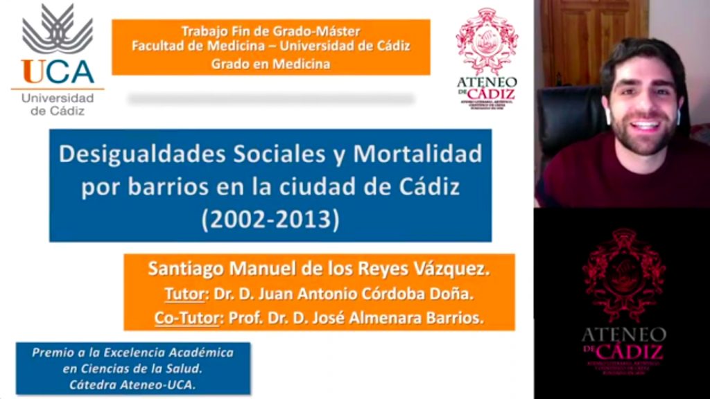 I Premios Cátedra Ateneo de Cádiz a la Excelencia Académica – Santiago Manuel de los Reyes Vázquez (Ciencias de la Salud)